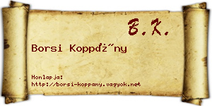 Borsi Koppány névjegykártya